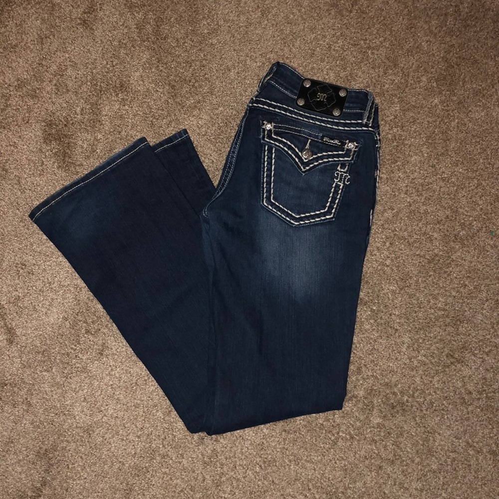 Miss Me Flap Pocket Boot Cut Jeans